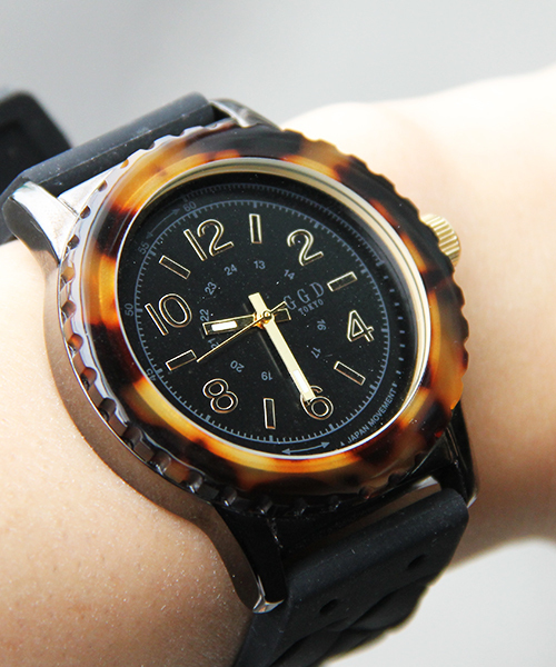 GGD（ジージーディー）の「べっ甲アセテートウォッチ			（アナログ腕時計・メンズ・ブラック/ゴールド/ゴールド系その他・ONE SIZE）」の3枚目の写真