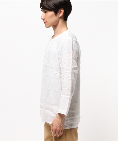 URBAN RESEARCH(アーバンリサーチ)の「URBAN RESEARCH リネンヘンリー8分袖シャツTee(シャツ/ブラウス・メンズ・インディゴブルー/ホワイト/ブラック・LARGE/MEDIUM)」の4枚目の写真