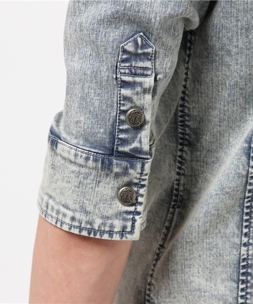 JACKROSE（ジャックローズ）の「The Rolling Stonesデニムウエスタン5分袖シャツ（シャツ/ブラウス・メンズ・サックスブルー・M/L/XL）」の5枚目の写真