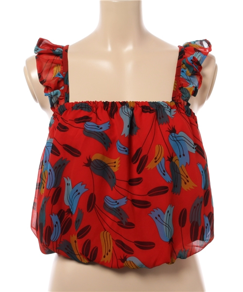 SLY(スライ)の「KIELO FLOWER フリルTOPS(タンクトップ・レディース・ダークグリーン/レッド/ネイビー・FREE)」の5枚目の写真