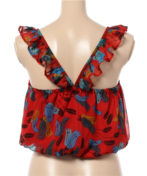 SLY(スライ)の「KIELO FLOWER フリルTOPS(タンクトップ・レディース・ダークグリーン/レッド/ネイビー・FREE)」の13枚目の写真