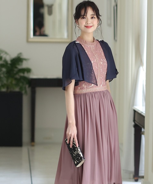 PourVous(プールヴー)の「リボンが心揺らめくリボン ボレロ 結婚式対応 オケージョン (ノーカラージャケット・レディース・アイボリー/ブラック/シルバー/ネイビー・M)」の10枚目の写真