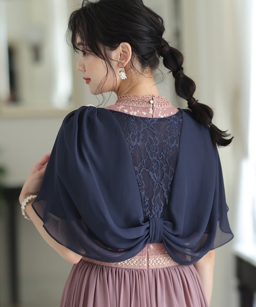 PourVous(プールヴー)の「リボンが心揺らめくリボン ボレロ 結婚式対応 オケージョン (ノーカラージャケット・レディース・アイボリー/ブラック/シルバー/ネイビー・M)」の14枚目の写真