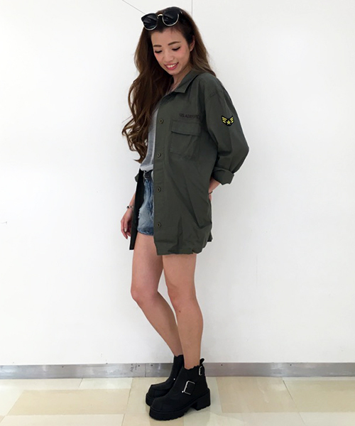 VENCEEXCHANGE（ヴァンスエクスチェンジ）の「ミリタリーシャツジャケット（ミリタリージャケット・レディース・グリーン系その他/ダークグリーン・MEDIUM）」の8枚目の写真