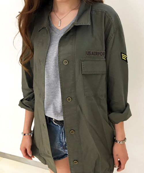 VENCEEXCHANGE（ヴァンスエクスチェンジ）の「ミリタリーシャツジャケット（ミリタリージャケット・レディース・グリーン系その他/ダークグリーン・MEDIUM）」の5枚目の写真