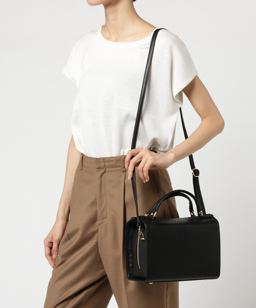rienda（リエンダ）の「Rectangle BOX BAG（ショルダーバッグ・レディース・ブラック/マルチ/ライトグレー・FREE）」の5枚目の写真