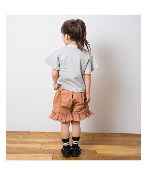 apres les cours（アプレレクール）の「袖フレア切替フリルTシャツ（Tシャツ/カットソー・キッズ・グレー/オフホワイト/ブラック・100/120/110/130/90/80）」の13枚目の写真