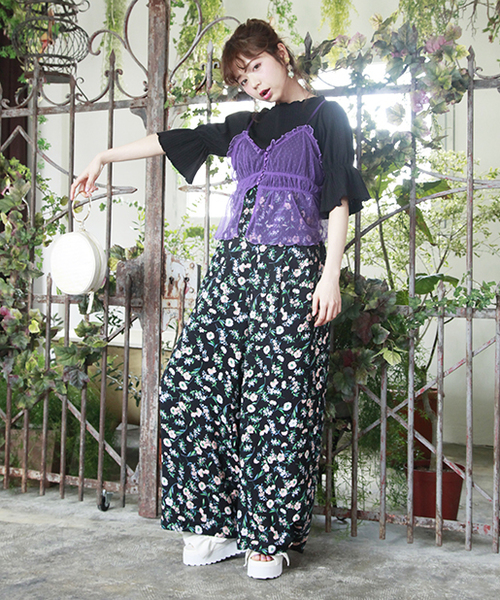 one after another NICE CLAUP（ワンアフターアナザーナイスクラップ）の「キャンディースリーブ半袖トップス（Tシャツ/カットソー・レディース・ラベンダー/ブラック/オフホワイト/イエロー・FREE）」の6枚目の写真