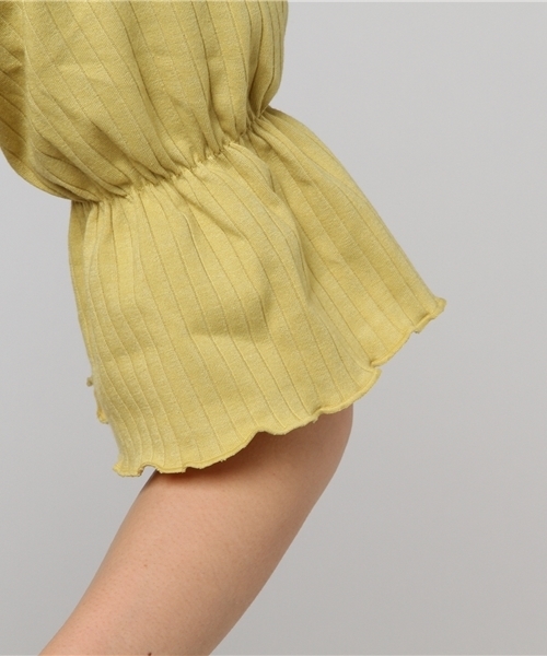 one after another NICE CLAUP（ワンアフターアナザーナイスクラップ）の「キャンディースリーブ半袖トップス（Tシャツ/カットソー・レディース・ラベンダー/ブラック/オフホワイト/イエロー・FREE）」の20枚目の写真