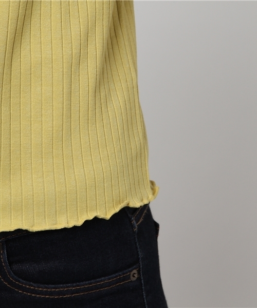 one after another NICE CLAUP（ワンアフターアナザーナイスクラップ）の「キャンディースリーブ半袖トップス（Tシャツ/カットソー・レディース・ラベンダー/ブラック/オフホワイト/イエロー・FREE）」の21枚目の写真