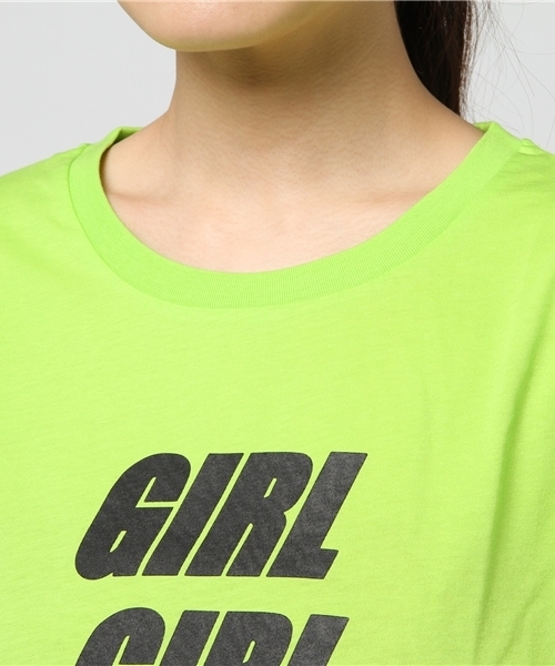WEGO(ウィゴー)の「WEGO/GIRLロゴプリントロングTシャツ(Tシャツ/カットソー・レディース・ブラック/ライム/ホワイト・FREE)」の9枚目の写真