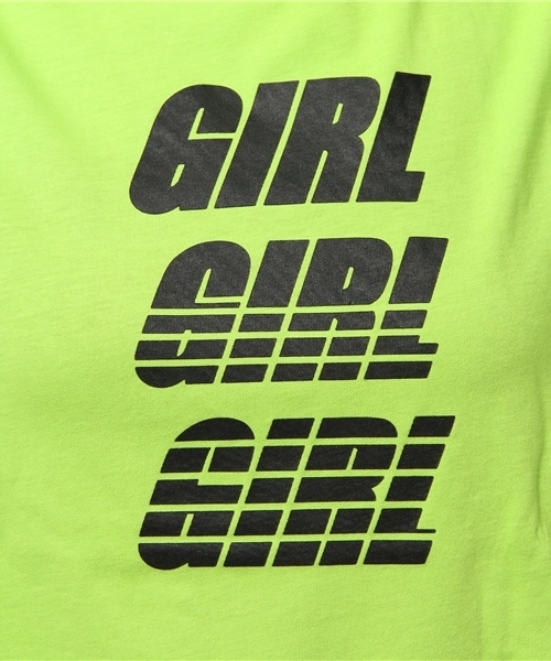 WEGO(ウィゴー)の「WEGO/GIRLロゴプリントロングTシャツ(Tシャツ/カットソー・レディース・ブラック/ライム/ホワイト・FREE)」の4枚目の写真
