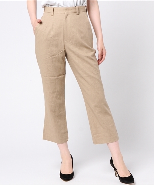 MOUSSY(マウジー)の「LINEN CROPPED PANTS(その他パンツ・レディース・ベージュ/ネイビー・1/2)」の12枚目の写真