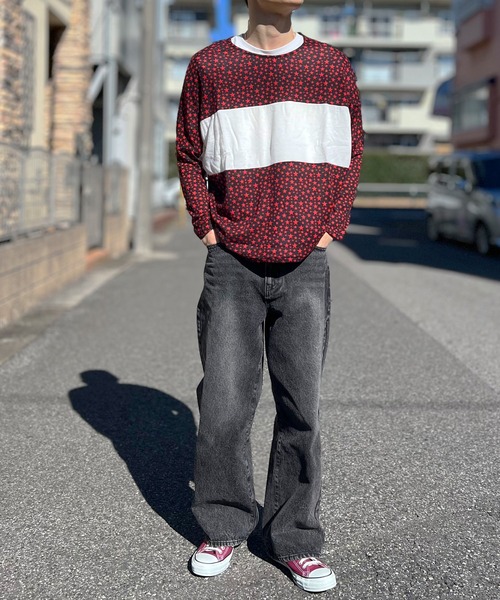 BEATJIVE（ビートジャイブ）の「ドルマンスリーブワイドシルエットニットセーター メンズ（ニット/セーター・メンズ・チャコールグレー/ブラック/レッド系その他/レッド系その他2/ブラック系その他・FREE）」の18枚目の写真