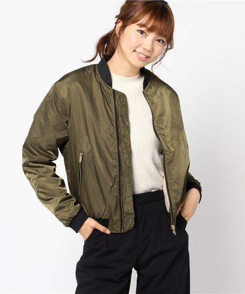 Classicalelf クラシカルエルフ の 着るだけでミリタリーコーデに Ma 1 リブ付きブルゾン Ma 1 Wear