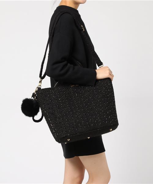 DRESSCAMP（ドレスキャンプ）の「DRESSCAMP (ドレスキャンプ)METEOR スタースタッズツイード2WAYトートバッグ（トートバッグ・レディース・ブラック・FREE）」の10枚目の写真