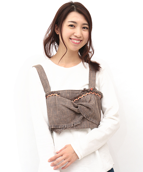 チチカカ(チチカカ)の「ツィードブレードビスチェ プルオーバー(キャミソール・レディース・ベージュ/ネイビー・FREE)」の1枚目の写真