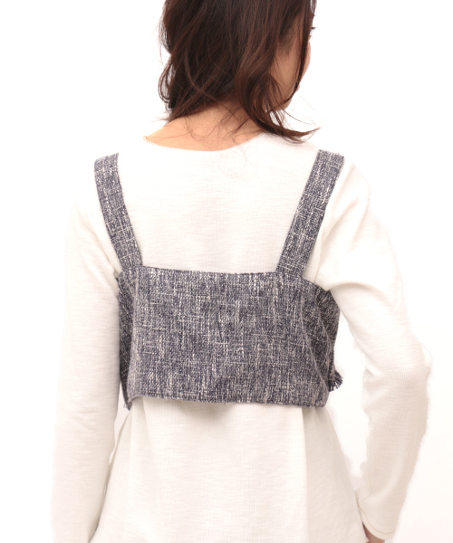 チチカカ(チチカカ)の「ツィードブレードビスチェ プルオーバー(キャミソール・レディース・ベージュ/ネイビー・FREE)」の11枚目の写真