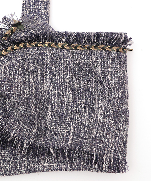 チチカカ(チチカカ)の「ツィードブレードビスチェ プルオーバー(キャミソール・レディース・ベージュ/ネイビー・FREE)」の6枚目の写真