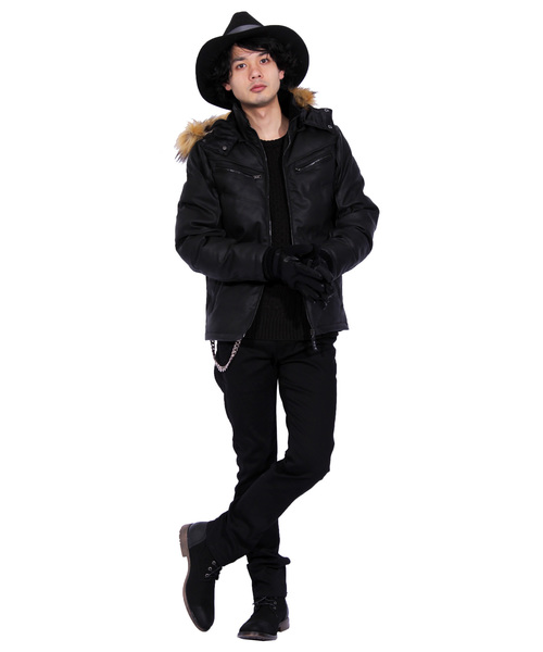 ８(eight)（エイト）の「プレーン PUレザー 手袋 グローブ スマホ対応（手袋・メンズ・ブラック/ネイビー・FREE）」の3枚目の写真