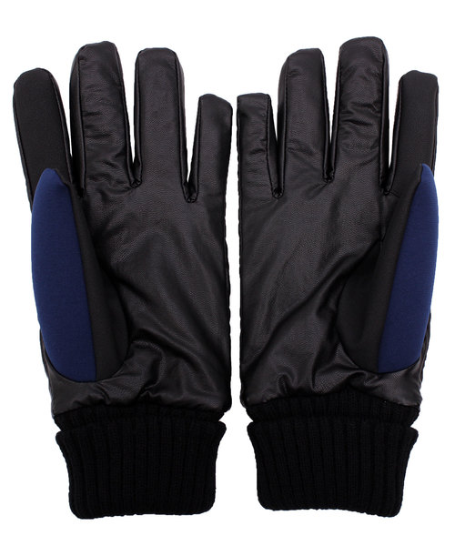 ８(eight)（エイト）の「プレーン PUレザー 手袋 グローブ スマホ対応（手袋・メンズ・ブラック/ネイビー・FREE）」の5枚目の写真