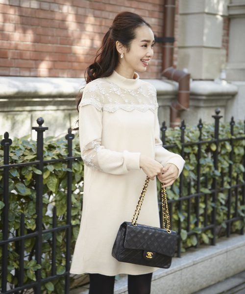 Tocco Closet トッコ クローゼット の レースニットソーワンピース ワンピース Wear