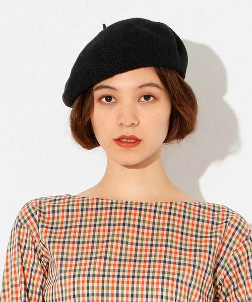 MACKINTOSH PHILOSOPHY（ﾏｯｷﾝﾄｯｼｭ ﾌｨﾛｿﾌｨｰ）の「ウォッシャブルサマーベレー（ハンチング/ベレー帽・レディース・ベージュ/ブラック・FREE）」の2枚目の写真