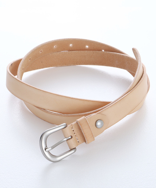 EMMA CLOTHES（エマクローズ）の「本革ロングナローベルト Real Leather Slim Belt（ベルト・メンズ・ホワイト/ブラック/ダークブラウン/レッド/ダークグリーン/ベージュ・FREE）」の4枚目の写真