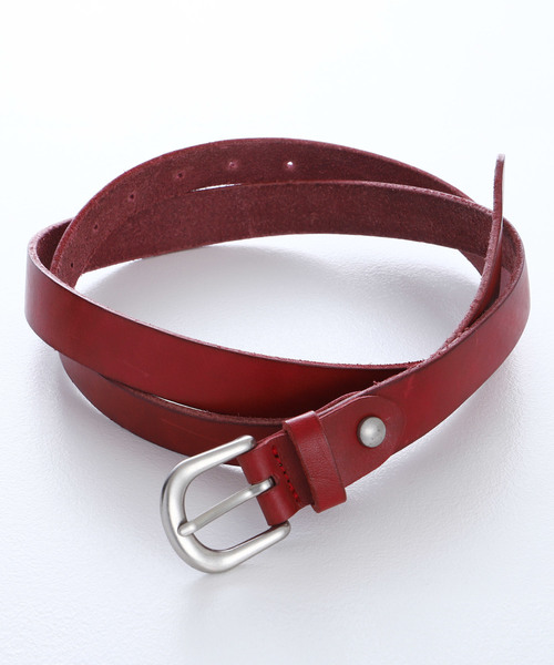 EMMA CLOTHES（エマクローズ）の「本革ロングナローベルト Real Leather Slim Belt（ベルト・メンズ・ホワイト/ブラック/ダークブラウン/レッド/ダークグリーン/ベージュ・FREE）」の6枚目の写真