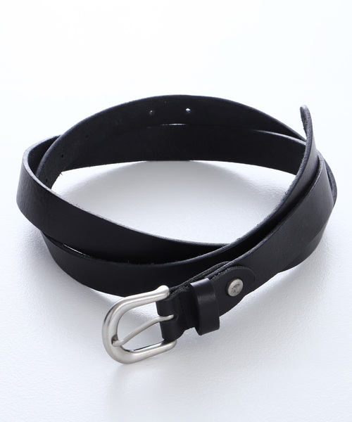 EMMA CLOTHES（エマクローズ）の「本革ロングナローベルト Real Leather Slim Belt（ベルト・メンズ・ホワイト/ブラック/ダークブラウン/レッド/ダークグリーン/ベージュ・FREE）」の2枚目の写真