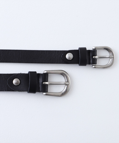 EMMA CLOTHES（エマクローズ）の「本革ロングナローベルト Real Leather Slim Belt（ベルト・メンズ・ホワイト/ブラック/ダークブラウン/レッド/ダークグリーン/ベージュ・FREE）」の7枚目の写真