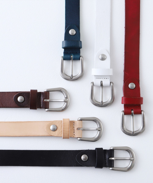 EMMA CLOTHES（エマクローズ）の「本革ロングナローベルト Real Leather Slim Belt（ベルト・メンズ・ホワイト/ブラック/ダークブラウン/レッド/ダークグリーン/ベージュ・FREE）」の8枚目の写真