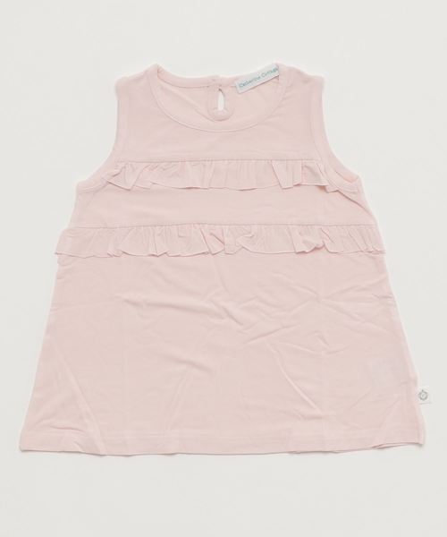 Catherine Cottage（キャサリンコテージ）の「レーヨンフリルタンクトップ（タンクトップ・キッズ・ブラック/ピンク/ライラック/イエロー/グレー/ホワイト/ネイビー・120/140/110/130）」の7枚目の写真