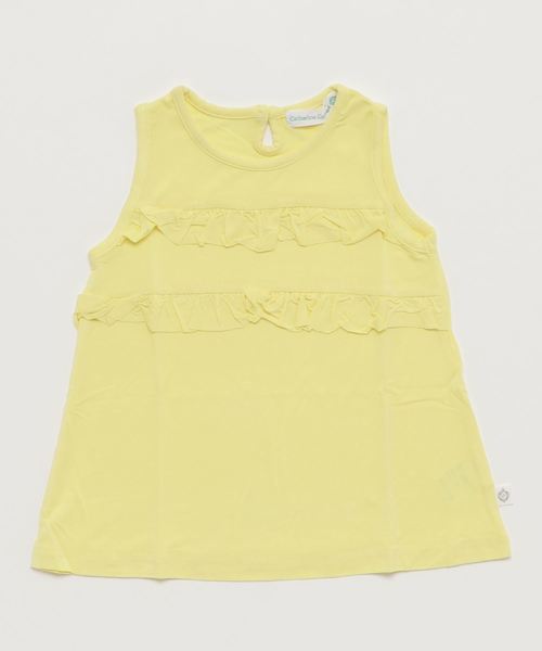 Catherine Cottage（キャサリンコテージ）の「レーヨンフリルタンクトップ（タンクトップ・キッズ・ブラック/ピンク/ライラック/イエロー/グレー/ホワイト/ネイビー・120/140/110/130）」の6枚目の写真