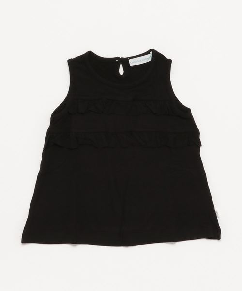 Catherine Cottage（キャサリンコテージ）の「レーヨンフリルタンクトップ（タンクトップ・キッズ・ブラック/ピンク/ライラック/イエロー/グレー/ホワイト/ネイビー・120/140/110/130）」の3枚目の写真