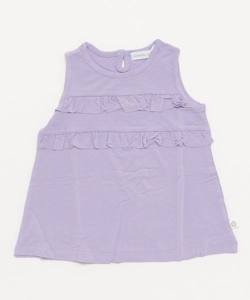 Catherine Cottage（キャサリンコテージ）の「レーヨンフリルタンクトップ（タンクトップ・キッズ・ブラック/ピンク/ライラック/イエロー/グレー/ホワイト/ネイビー・120/140/110/130）」の18枚目の写真