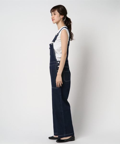 LBC（エルビーシー）の「オーバーオール（デニムパンツ・レディース・ベージュ/ブルー・L/M）」の3枚目の写真