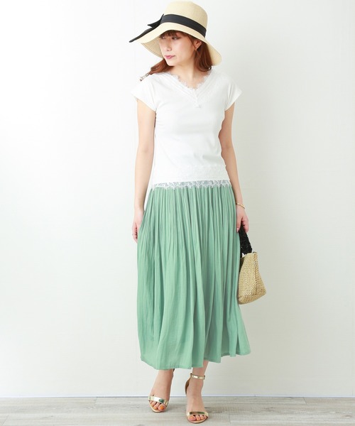 MARLENE JOBERT（マルレーヌ　ジョベル）の「テレコレースカットソー（Tシャツ/カットソー・レディース・ブラック/パープル/ブラウン/オフホワイト・M）」の15枚目の写真