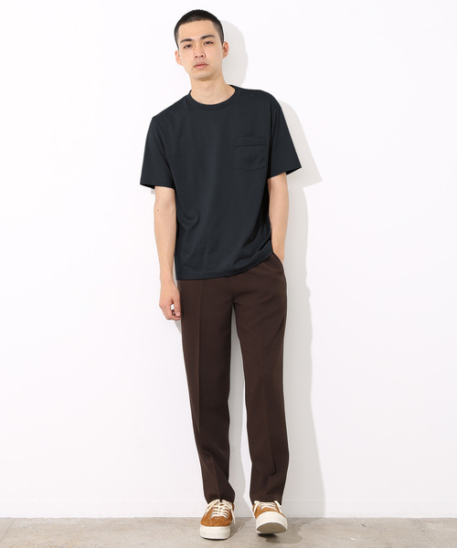 ADAM ET ROPE'(アダムエロペ)の「AW ラグジュアリーコットンクルーネックTシャツ(Tシャツ/カットソー・メンズ・ホワイト/ベージュ/ネイビー・S/M/L)」の5枚目の写真