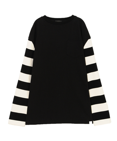Candy Stripper(キャンディストリッパー)の「THE CANDYS BORDER L/S Tシャツ(Tシャツ/カットソー・レディース・ブラック/ベージュ/グリーン/ボルドー・2)」の2枚目の写真