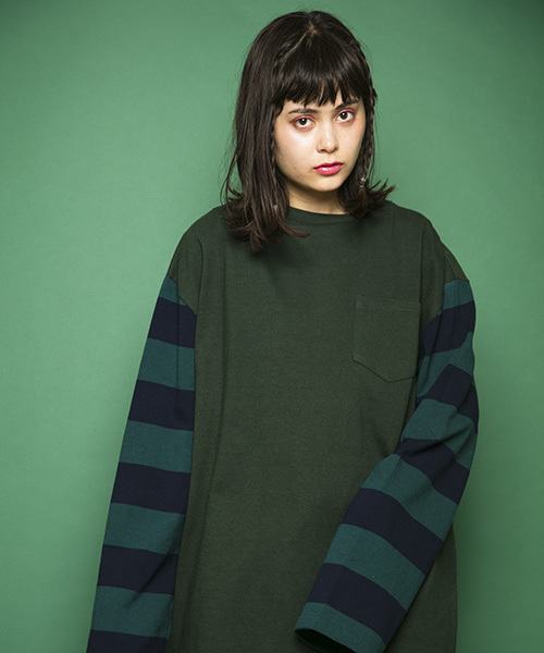 Candy Stripper(キャンディストリッパー)の「THE CANDYS BORDER L/S Tシャツ(Tシャツ/カットソー・レディース・ブラック/ベージュ/グリーン/ボルドー・2)」の13枚目の写真