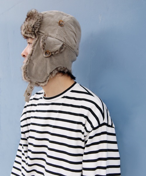 polcadot（ポルカドット）の「コーデュロイ フライトCAP（キャップ・レディース・ブラック/グレー/キャメル・FREE）」の6枚目の写真