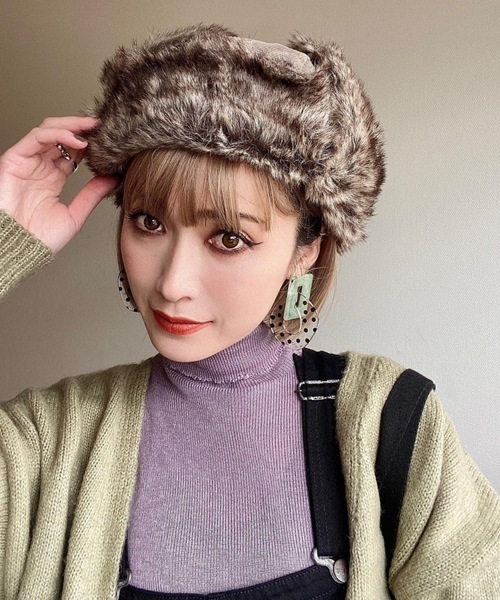 polcadot（ポルカドット）の「コーデュロイ フライトCAP（キャップ・レディース・ブラック/グレー/キャメル・FREE）」の4枚目の写真