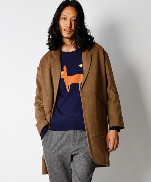 SHIPS JET BLUE(シップスジェットブルー)の「JB: ドロップショルダー/チェスターフィールドコート■(その他アウター・メンズ・ブラック/キャメル・SMALL/MEDIUM)」の2枚目の写真