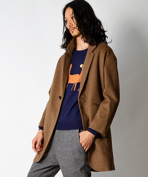 SHIPS JET BLUE(シップスジェットブルー)の「JB: ドロップショルダー/チェスターフィールドコート■(その他アウター・メンズ・ブラック/キャメル・SMALL/MEDIUM)」の3枚目の写真