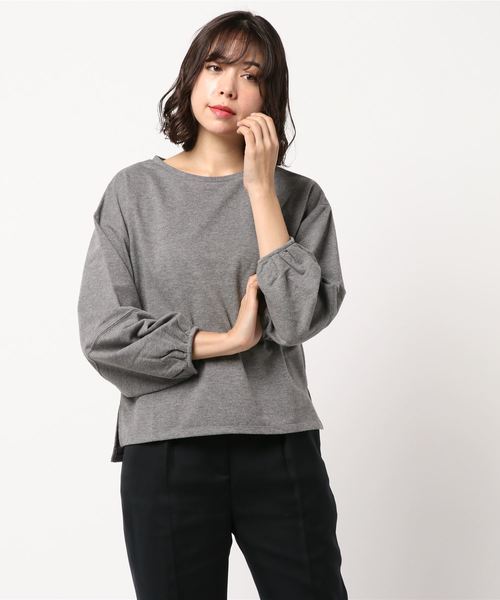AMERICAN HOLIC(アメリカンホリック)の「・袖切替えボリュームプルオーバー(Tシャツ/カットソー・レディース・ブラック/グレー/マスタード/カーキ・FREE)」の2枚目の写真