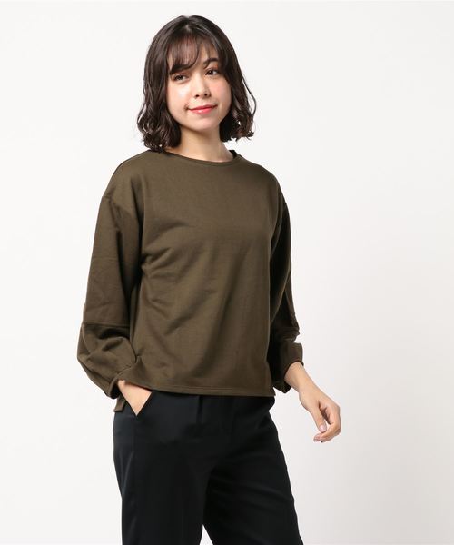 AMERICAN HOLIC(アメリカンホリック)の「・袖切替えボリュームプルオーバー(Tシャツ/カットソー・レディース・ブラック/グレー/マスタード/カーキ・FREE)」の3枚目の写真