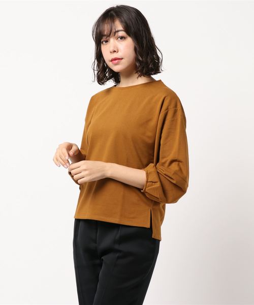 AMERICAN HOLIC(アメリカンホリック)の「・袖切替えボリュームプルオーバー(Tシャツ/カットソー・レディース・ブラック/グレー/マスタード/カーキ・FREE)」の18枚目の写真