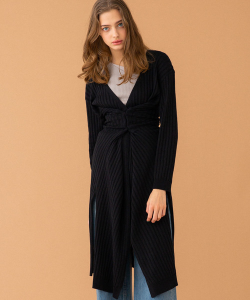 UNITED TOKYO（ユナイテッドトウキョウ）の「ロングカーデワンピース（カーディガン/ボレロ・レディース・ブラック/ベージュ/ブルー・1）」の9枚目の写真