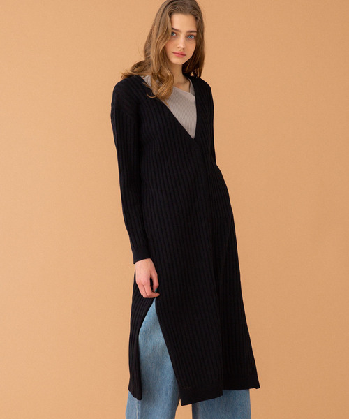 UNITED TOKYO（ユナイテッドトウキョウ）の「ロングカーデワンピース（カーディガン/ボレロ・レディース・ブラック/ベージュ/ブルー・1）」の13枚目の写真